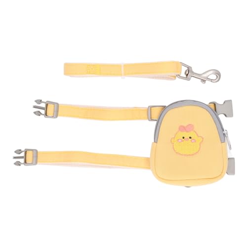 DIRBAK Hunde -Rucksackkabelbaum mit Leinen stilvoller Tiermuster Einstellbarer Westegurt für kleine Hunde und Katzen Polyester Baumwollmaterial (Chick) von DIRBAK