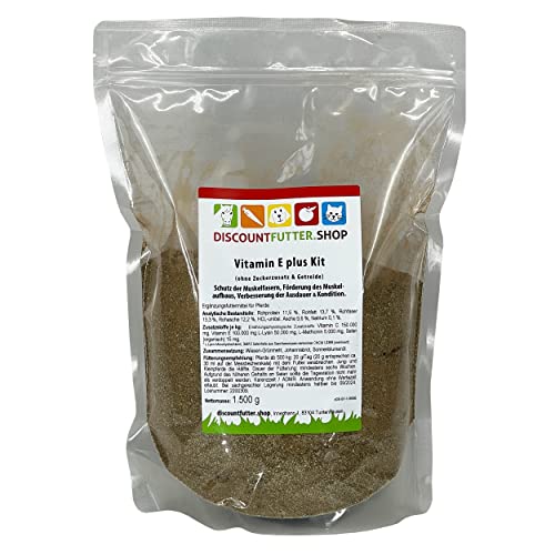 discountfutter.shop - Vitamin E Plus Kit (1,5 kg) fürs Pferd | hochdosiertes Vitamin E, Lysin, Methionin, Vitamin C + Selen | Muskelstoffwechsel optimieren von DISCOUNTFUTTER.SHOP
