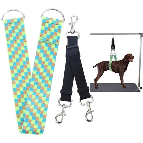 Hundepflege-Arm-Zubehör, Bauchgurte mit verstellbarem Anschluss, 5,1 cm breit, Nylon, einzigartiges Muster, Haustier-Badschlaufen, Halteschlaufe, Sicherheits-Bauchständer für kleine, mittelgroße und Hundepflege-Arm-Zubehör, Bauchgurte mit verstellbarem Anschluss, 5,1 cm breit, Nylon, einzigartiges Muster, Haustier-Badschlaufen, Halteschlaufe, Sicherheits-Bauchständer für kleine, mittelgroße und von DISCPETSEC