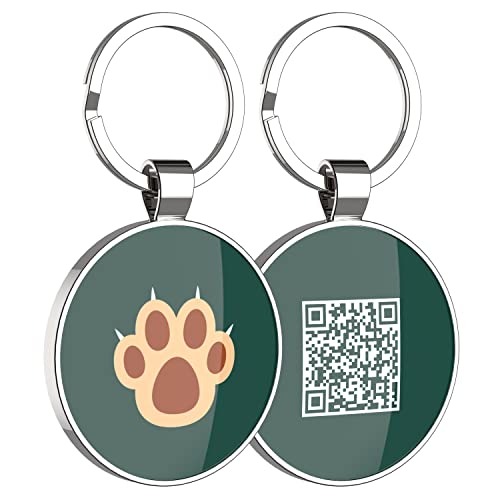 DISONTAG QR Code Hundemarke ID Personalisierte Soziale Online Seite-Kostenlos Online Haustier Profil-Modifizierbar-Kontrolle der Privatsphäre-Keine APP Erforderlich(Rund) von DISONTAG
