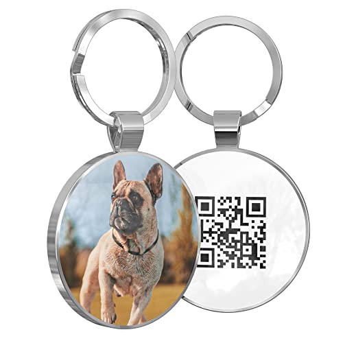 DISONTAG QR Code Hundemarke ID Personalisierte Soziale Online Seite-Kostenlos Online Haustier Profil-Modifizierbar-Kontrolle der Privatsphäre-Keine APP Erforderlich(Rund) von DISONTAG