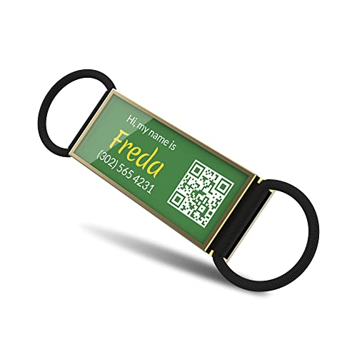 DISONTAG Silent QR Hundemarke Personalisiert Dog Id Tag Rechteckig -GeschüTzte PrivatsphäRe & GeräUschlos–Kein Klirren Mehr(23 * 58mm) von DISONTAG