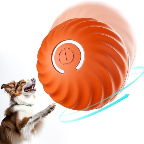 Aktivierungsball zum Springen für Hunde, Peppy-Haustierball aus Silikon für Hunde, rollender Ball mit LED-Blitzlichtern, interaktives bewegliches Hundespielzeug, kreativer rollender Ball mit 2 Modi fü von DISPRA