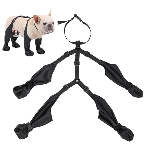 DISPRA Hunde-Schneestiefel-Leggings, Hundeschuhe, wasserdichte Hundestiefel mit Hosenträgern, Hosenträger Hundeschneestiefel Katzenschuh für Winter, Sommer, Schneewandern von DISPRA