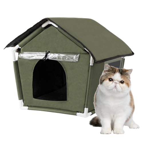 DISPRA Katzenhaus im Freien, Oxford-Tuch Katzenhaus, Faltbares Haustierhaus mit abnehmbarem Kissen, wasserdicht, bequem, Katzennest, Mehrzweck-Katzenunterstand für Hunde, Katzen, streunende Haustiere DISPRA Katzenhaus im Freien, Oxford-Tuch Katzenhaus, Faltbares Haustierhaus mit abnehmbarem Kissen, wasserdicht, bequem, Katzennest, Mehrzweck-Katzenunterstand für Hunde, Katzen, streunende Haustiere von DISPRA
