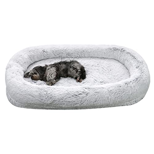 Hundebett in menschlicher Größe, waschbares Fleece-Hundebett, antiallergen, kuscheliges Haustierbett, weiches Welpenbett für kaltes Wetter, riesige Betten für Menschen, Familien, Haustiere Hundebett in menschlicher Größe, waschbares Fleece-Hundebett, antiallergen, kuscheliges Haustierbett, weiches Welpenbett für kaltes Wetter, riesige Betten für Menschen, Familien, Haustiere von DISPRA