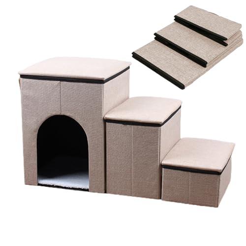 Hundetreppe für Hochbett, Hundestufen für Hochbett, Hundetreppe, Haustierrampe, Hunderampe für Bett, Hundestufen mit 3 Ebenen, Schaumstofftreppe Hundetreppe für Hochbett, Hundestufen für Hochbett, Hundetreppe, Haustierrampe, Hunderampe für Bett, Hundestufen mit 3 Ebenen, Schaumstofftreppe von DISPRA