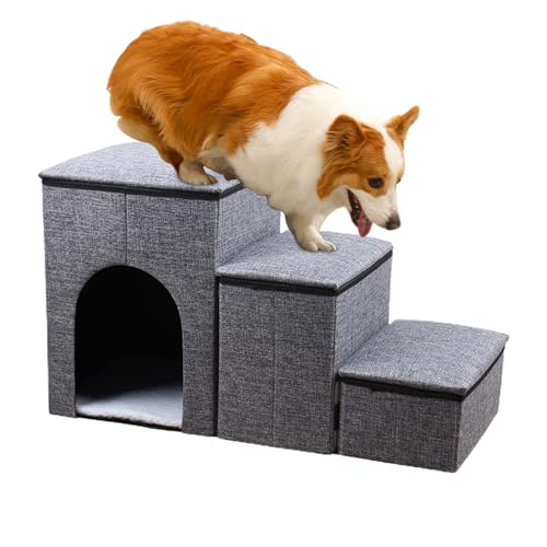 Hundetreppe für Hochbett, Hundestufen für Hochbett, Hundetreppe, Haustierrampe, Hunderampe für Bett, Hundestufen mit 3 Ebenen, Schaumstofftreppe Hundetreppe für Hochbett, Hundestufen für Hochbett, Hundetreppe, Haustierrampe, Hunderampe für Bett, Hundestufen mit 3 Ebenen, Schaumstofftreppe von DISPRA