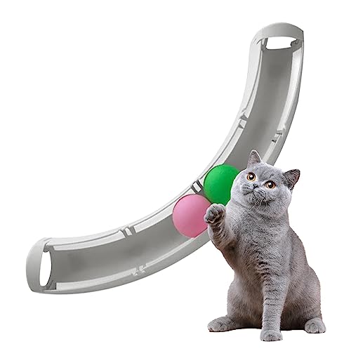 Katzen-Kugelbahn-Spielzeug, buntes Katzen-Kugelbahn-Spielzeug, biss- und kratzfestes, stabiles Spaß-Ballspielzeug, multifunktionales interaktives Spielzeug für Katzen, Bissspaß-Spielzeug für Katzenzuc von DISPRA