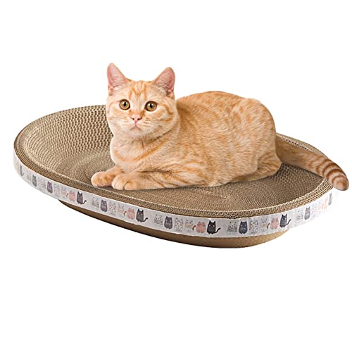 Katzenkratzbrett, Karton Katzenkratzer, hochdichter ovaler Katzenkratzer, Katzenkratzbrett, Katzenkratzbrett, Katzenkratz-Loungebett für Möbelschutz Katzenkratzbrett, Karton Katzenkratzer, hochdichter ovaler Katzenkratzer, Katzenkratzbrett, Katzenkratzbrett, Katzenkratz-Loungebett für Möbelschutz von DISPRA