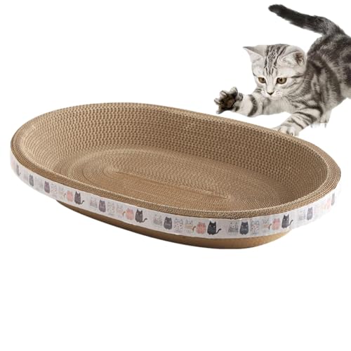 Kratzschale für Katzen, oval/rund, 2 in 1 Katzenschüssel, Kratzbrett aus Pappe, Kratzbrett, gewellte Schale, kratzfeste Schüssel, Trainingsspielzeug für Katzen, Kätzchen Kratzschale für Katzen, oval/rund, 2 in 1 Katzenschüssel, Kratzbrett aus Pappe, Kratzbrett, gewellte Schale, kratzfeste Schüssel, Trainingsspielzeug für Katzen, Kätzchen von DISPRA