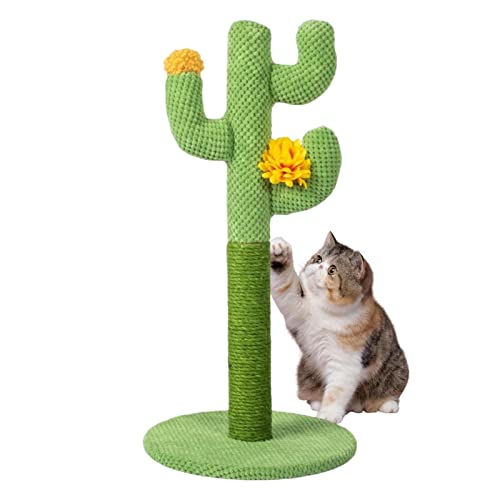 Vertikale Kaktus-Katze, Baum-Kaktus-Katzen-Klettergerüst, Baumwollseil, kaktusförmiger Katzenturm, multifunktionaler Kratzbaum mit Kratzflächen, bequemes Katzen-Klettergerüst, Katzenspielzeug für Zimm von DISPRA
