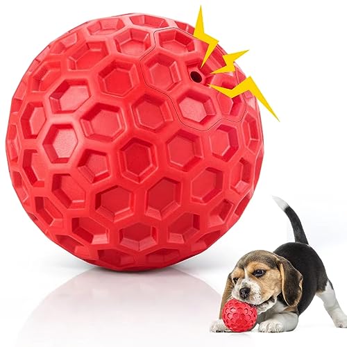 Unzerstörbare quietschende Hundebälle Welpenspielzeug, interaktives Hundespielzeug für kleine Hunde, Welpen-Kauspielzeug zum Zahnen und Entspannen, Hunde-Kauspielzeugbälle für kleine Rassen, von DISSKNIC