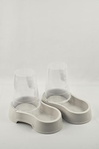 DIVCHI Futter- und Wasserspender für Haustiere - Futterspender für Haustiere & Wasserstation für Katzen & kleine Hunde, transparenter Kunststoff, tragbar - Futter- & Hydratationslösung (Creme) von DIVCHI