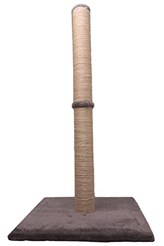 DIVCHI Kratzbaum für große Katzen, 78,7 cm, Natursisal-Stange und Teppich mit schwerer Basis, vertikaler Vollkratzer, Platingrau von DIVCHI