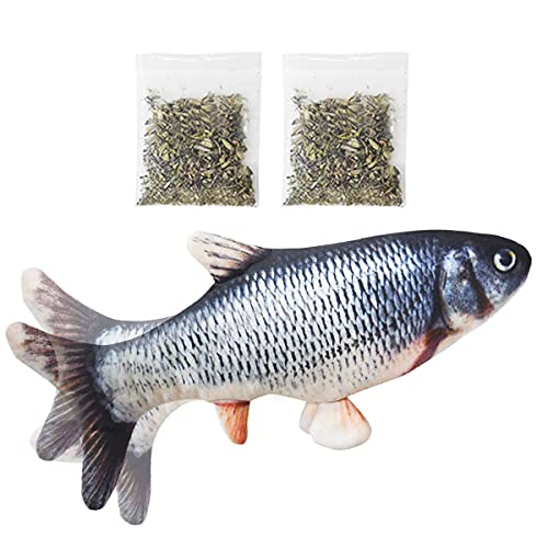 DIWUJI Katzenminze Fisch Spielzeug für Katze - USB Elektrische Wagging Fisch, Interaktives Haustier Spielzeug, 30cm Realistische Plüsch Simulation Beißen Kissen Kauen für Kitty Kätzchen DIWUJI Katzenminze Fisch Spielzeug für Katze - USB Elektrische Wagging Fisch, Interaktives Haustier Spielzeug, 30cm Realistische Plüsch Simulation Beißen Kissen Kauen für Kitty Kätzchen von DIWUJI
