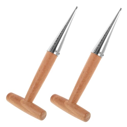 DIYEAH 2 Stück Pflanzwerkzeug Ergonomischer Handbohrer mit Holzgriff zum Pflanzen und Umpflanzen von Gartenpflanzen Gartenbedarf für Einfaches Löchern Erde von DIYEAH