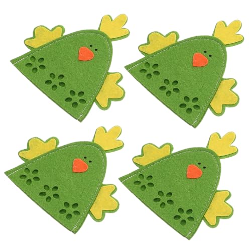 DIYEAH 4 Stück Osterschmuck Aufbewahrungstasche für Eier Ostereierbeutel Wiederverwendbare Taschen Frühlingsparty-Dekoration Aufbewahrungstasche für Ostereier Tuch Green von DIYEAH