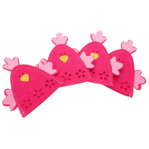 DIYEAH 4 Stück Osterschmuck Eierbeutel Ostereierhüllen Frühlingsparty-Dekoration Aufbewahrungstasche für Eier Wiederverwendbare Tasche dekorative Ostereihalter Stoff Rosy von DIYEAH