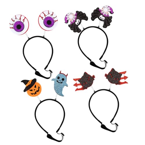 DIYEAH Haustier-Halloween-Stirnbänder Hundeparty-Stirnbänder Verstellbarer Filz-Kopfschmuck Für Hunde Und Katzen Halloween-Party-Requisiten Und Kostümzubehör 4 Stück von DIYEAH