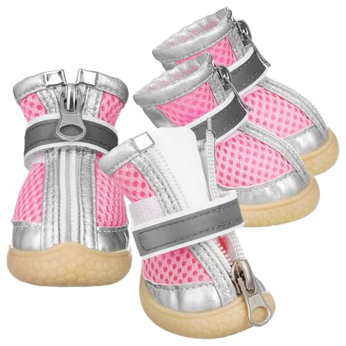 DIYEAH Hundeschuhe Atmungsaktive Hundeschuhe Hitzeschutz Netz rutschfeste Hundeschuhe Für Den Sommer Hitzeschutz 4 Stück von DIYEAH