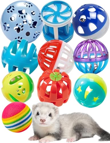 DIYUQISHI Frettchen-Spielzeug, 10 Stück Glockenbälle, PP-Material, leicht zu reinigen, drinnen und draußen, reduziert Langeweile, sicher und ungiftig, Zahngesundheits- und Beweglichkeitstraining DIYUQISHI Frettchen-Spielzeug, 10 Stück Glockenbälle, PP-Material, leicht zu reinigen, drinnen und draußen, reduziert Langeweile, sicher und ungiftig, Zahngesundheits- und Beweglichkeitstraining von DIYUQISHI