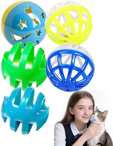 DIYUQISHI Katzenbälle, Spielzeug-Set – lustiges Kätzchenspielzeug mit Glocken für Indoor-Katzen – interaktives Kätzchen-Spiel- und Wurfspiel – stabiles Haustier-Spielzubehör DIYUQISHI Katzenbälle, Spielzeug-Set – lustiges Kätzchenspielzeug mit Glocken für Indoor-Katzen – interaktives Kätzchen-Spiel- und Wurfspiel – stabiles Haustier-Spielzubehör von DIYUQISHI