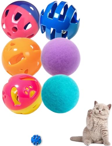 DIYUQISHI Katzenspielzeug für aktive Katzen, bunte Glockenbälle zur Förderung von Spielen und Bewegung, 3,8 cm, einfaches Katzenspielzeug-Set, 6 Stück DIYUQISHI Katzenspielzeug für aktive Katzen, bunte Glockenbälle zur Förderung von Spielen und Bewegung, 3,8 cm, einfaches Katzenspielzeug-Set, 6 Stück von DIYUQISHI