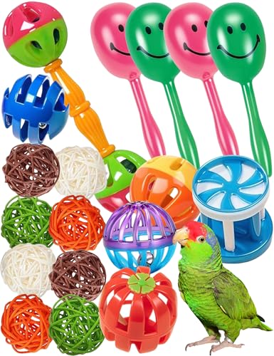 DIYUQISHI Vogelspielzeug für Papageien – 18-teiliges Set, bunte Glocken und gewebte Bälle, 3 - 14 cm, perfekt für kleine bis große Vögel, fördert Bewegung und geistige Stimulation, leicht zu reinigen, DIYUQISHI Vogelspielzeug für Papageien – 18-teiliges Set, bunte Glocken und gewebte Bälle, 3 - 14 cm, perfekt für kleine bis große Vögel, fördert Bewegung und geistige Stimulation, leicht zu reinigen, von DIYUQISHI