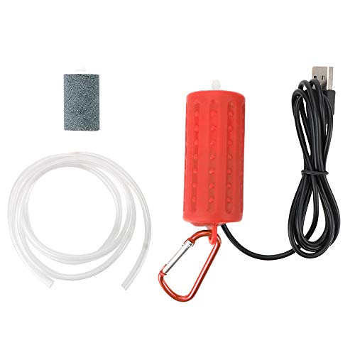 DIYWORK Sauerstoff-Luftpumpe für Aquarium, Aquatic Terrarium Filter, Stummschaltung, USB-Anschluss (Rot) von DIYWORK