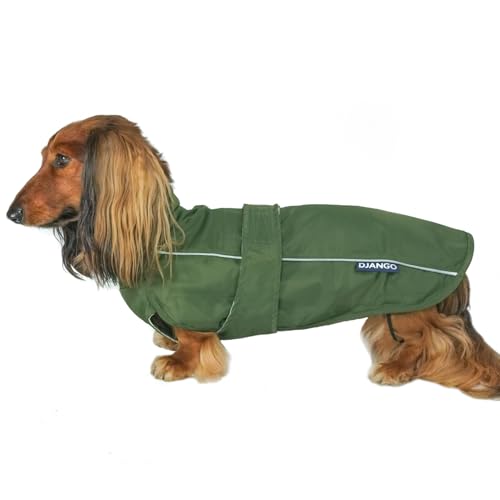 DJANGO City Slicker Wasserdichter Hunde-Regenmantel und leichte Jacke für lange Hunde – Vollständige Abdeckung Welpenmantel und reflektierender Regenzupfer und Windbreaker – verstellbar mit Loch für DJANGO City Slicker Wasserdichter Hunde-Regenmantel und leichte Jacke für lange Hunde – Vollständige Abdeckung Welpenmantel und reflektierender Regenzupfer und Windbreaker – verstellbar mit Loch für von DJANGO