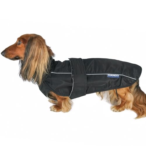 DJANGO City Slicker Wasserdichter Hunde-Regenmantel und leichte Jacke für lange Hunde – Vollständige Abdeckung Welpenmantel und reflektierender Regenzupfer und Windbreaker – verstellbar mit Loch für DJANGO City Slicker Wasserdichter Hunde-Regenmantel und leichte Jacke für lange Hunde – Vollständige Abdeckung Welpenmantel und reflektierender Regenzupfer und Windbreaker – verstellbar mit Loch für von DJANGO