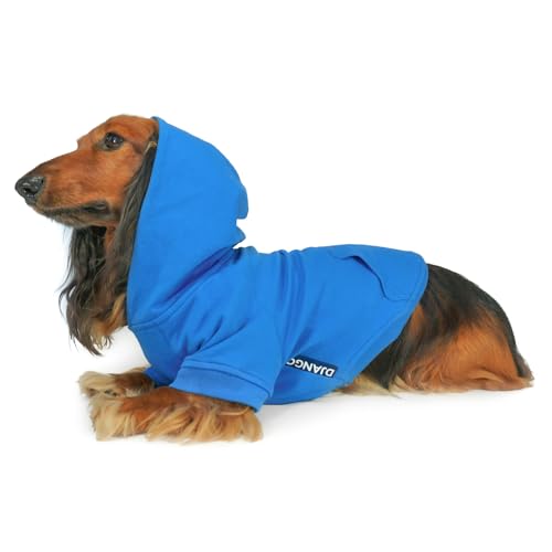 DJANGO Hunde-Kapuzenpullover und superweicher und dehnbarer Pullover - vollständig gefüttert mit elastischem Bund, Leinenportal und Gesäßtasche (Alpinblau, X-Small) von DJANGO
