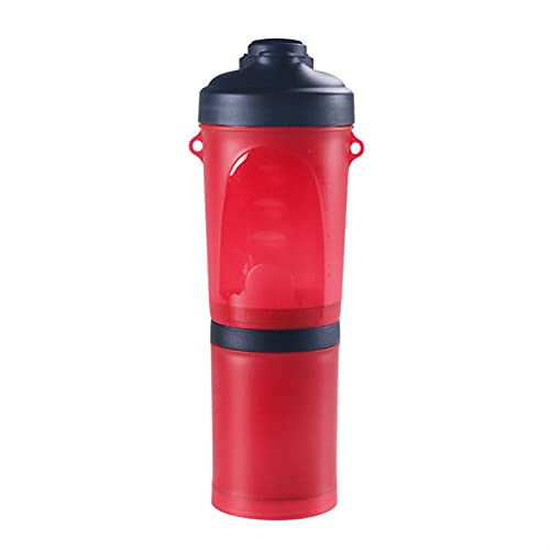 DJDEFK Hunde trinkflasche Portable 2 in 1 Haustier Faltwasserflasche Food Food Container mit Klapp-Silikon-Haustierschüssel im Freien Reise Hund Katze Feeder Cup Schüssel (Color : Red E) von DJDEFK