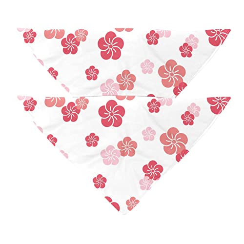 2 Stück Hundehalstücher mit traditionellem japanischem Kirschblüten für Mädchen und Jungen, waschbar, Zubehör für kleine, mittelgroße und große Hunde, Welpen, Katzen, Haustiere von DJSIMFHDNG