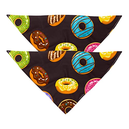 Hunde-Halstuch, Motiv: Delicious Donut, Schokoladenmuster, für Mädchen und Jungen, waschbar, Zubehör für kleine, mittelgroße und große Hunde, Welpen, Katzen, Haustier, 2 Stück Hunde-Halstuch, Motiv: Delicious Donut, Schokoladenmuster, für Mädchen und Jungen, waschbar, Zubehör für kleine, mittelgroße und große Hunde, Welpen, Katzen, Haustier, 2 Stück von DJSIMFHDNG