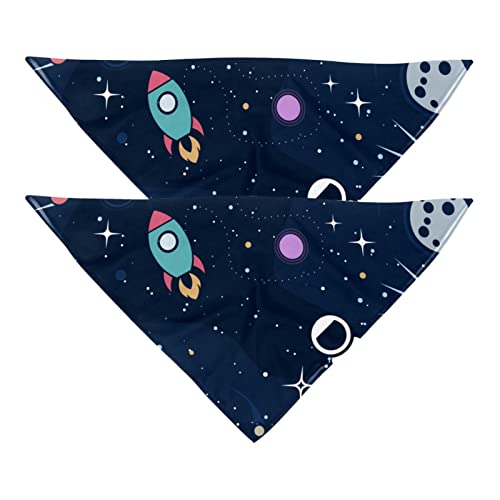 Hunde-Halstuch, Weltraum, Galaxie, Astronauten, Raketen, Mädchen, Jungen, Haustier-Lätzchen, Halstuch, waschbar, Zubehör für kleine, mittelgroße und große Hunde, Welpen, Katzen, Haustiere von DJSIMFHDNG
