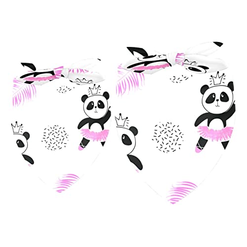 Hundehalstuch, Motiv: tanzender Panda in Krone, für Mädchen, Jungen, Halstuch, waschbar, Zubehör für kleine, mittelgroße und große Hunde, Welpen, Katzen, Haustiere, 2 Stück von DJSIMFHDNG