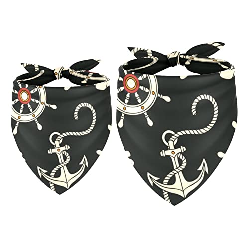 Hundehalstuch, Piratenschädel und Anker, für Mädchen, Jungen, Halstuch, Zubehör für kleine, mittelgroße und große Hunde, Welpen, Katzen, Haustiere, 2 Stück Hundehalstuch, Piratenschädel und Anker, für Mädchen, Jungen, Halstuch, Zubehör für kleine, mittelgroße und große Hunde, Welpen, Katzen, Haustiere, 2 Stück von DJSIMFHDNG