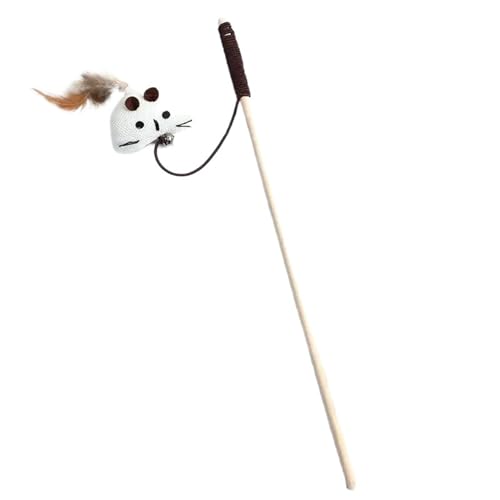 DJSKLDF Katzenangel 1PC Teaser Feather Toys Kitten Funny Colorful Rod Cat Wand Wood Pet Interactive Stick Supplies(Color3) von DJSKLDF