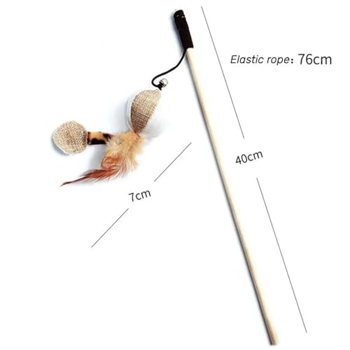 DJSKLDF Katzenangel 1PC Teaser Feather Toys Kitten Funny Colorful Rod Cat Wand Wood Pet Interactive Stick Supplies(Color4) von DJSKLDF