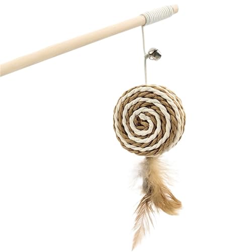DJSKLDF Katzenangel 1PC Teaser Feather Toys Kitten Funny Colorful Rod Cat Wand Wood Pet Interactive Stick Supplies(Color4) von DJSKLDF