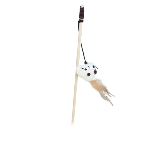 DJSKLDF Katzenangel 1PC Teaser Feather Toys Kitten Funny Colorful Rod Cat Wand Wood Pet Interactive Stick Supplies(Color5) von DJSKLDF