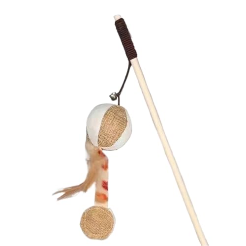 DJSKLDF Katzenangel 1PC Teaser Feather Toys Kitten Funny Colorful Rod Cat Wand Wood Pet Interactive Stick Supplies(Color6) von DJSKLDF