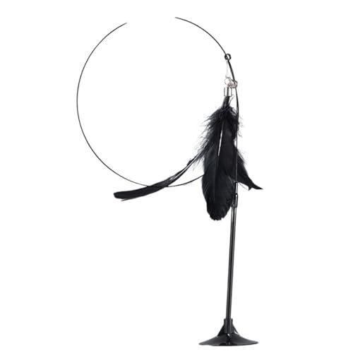 DJSKLDF Katzenangel Cat Toy Funny Toys Interactive Self Hi Feather for Cats Tease Bite Resistant with Sucker Stick Pet Supplies(Black) von DJSKLDF