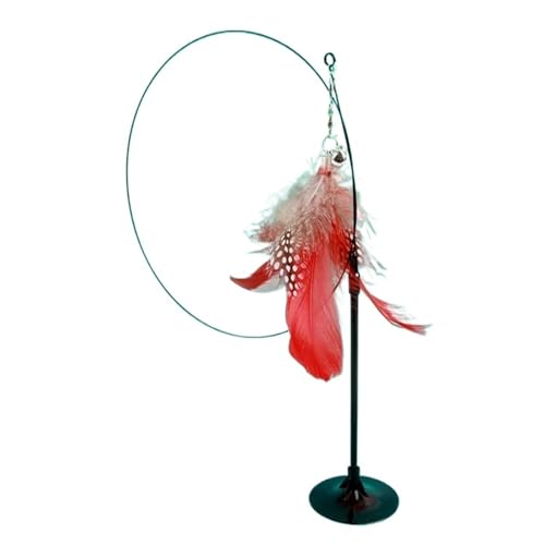 DJSKLDF Katzenangel Cat Toy Funny Toys Interactive Self Hi Feather for Cats Tease Bite Resistant with Sucker Stick Pet Supplies(Red) von DJSKLDF