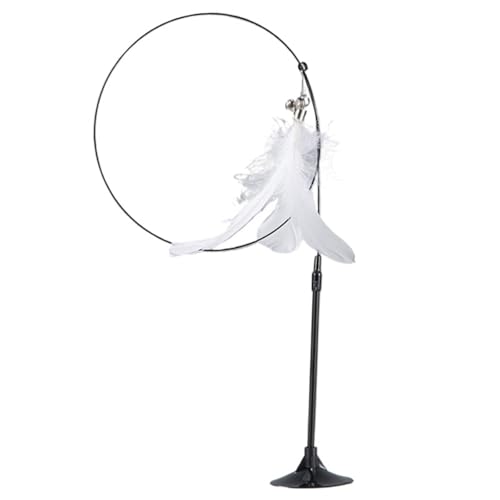 DJSKLDF Katzenangel Cat Toy Funny Toys Interactive Self Hi Feather for Cats Tease Bite Resistant with Sucker Stick Pet Supplies(White) von DJSKLDF
