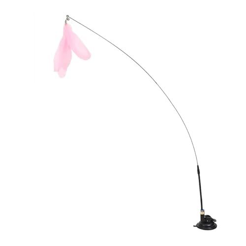 DJSKLDF Katzenangel Cat Toy Teasing Stick Interactive Toys Kitten Playing Feathers Wand with Bell Long Suction Cup Pole(Color 6) von DJSKLDF