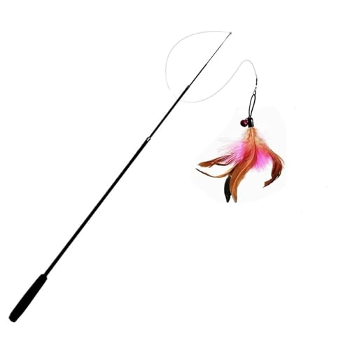 DJSKLDF Katzenangel Four Section Telescopic Cat Stick 1.8m Super Long Fishing Rod Scratch Resistant Feather Toy Pet Supplies(Pink) von DJSKLDF