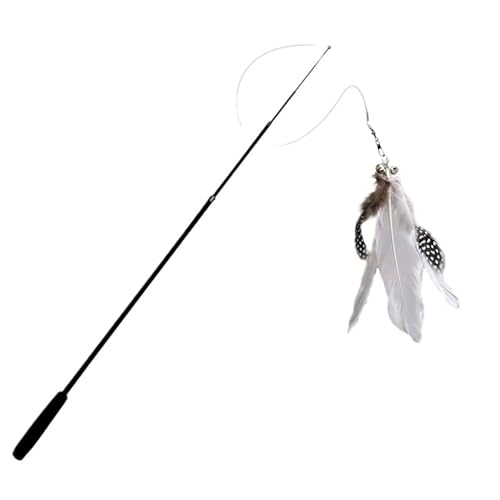 DJSKLDF Katzenangel Four Section Telescopic Cat Stick 1.8m Super Long Fishing Rod Scratch Resistant Feather Toy Pet Supplies(White) von DJSKLDF